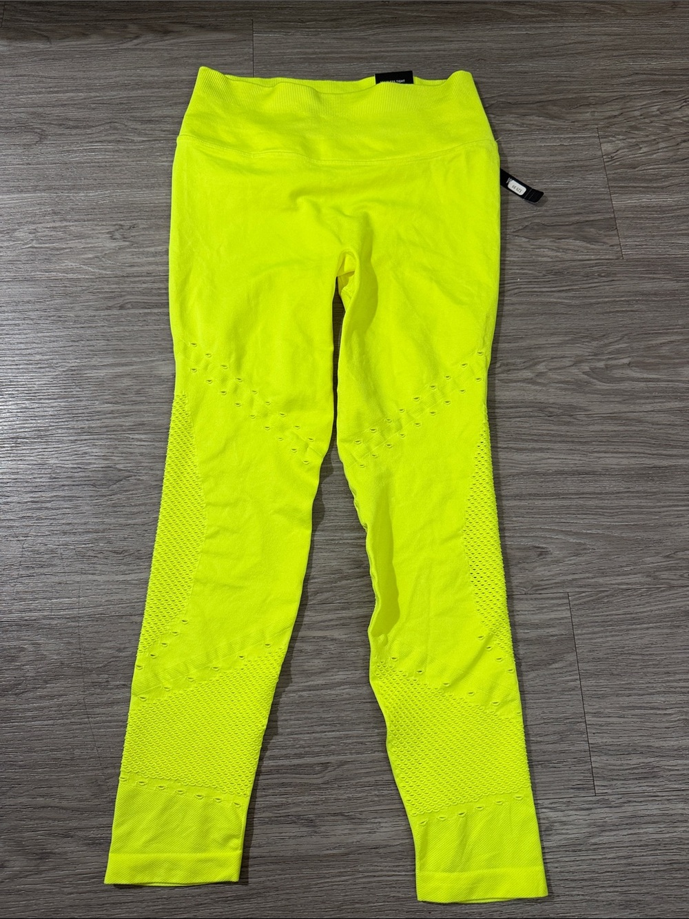 Victoria's Secret Sport Seamless Laser Cut  Tight Leggings Sz L Neon Yellow